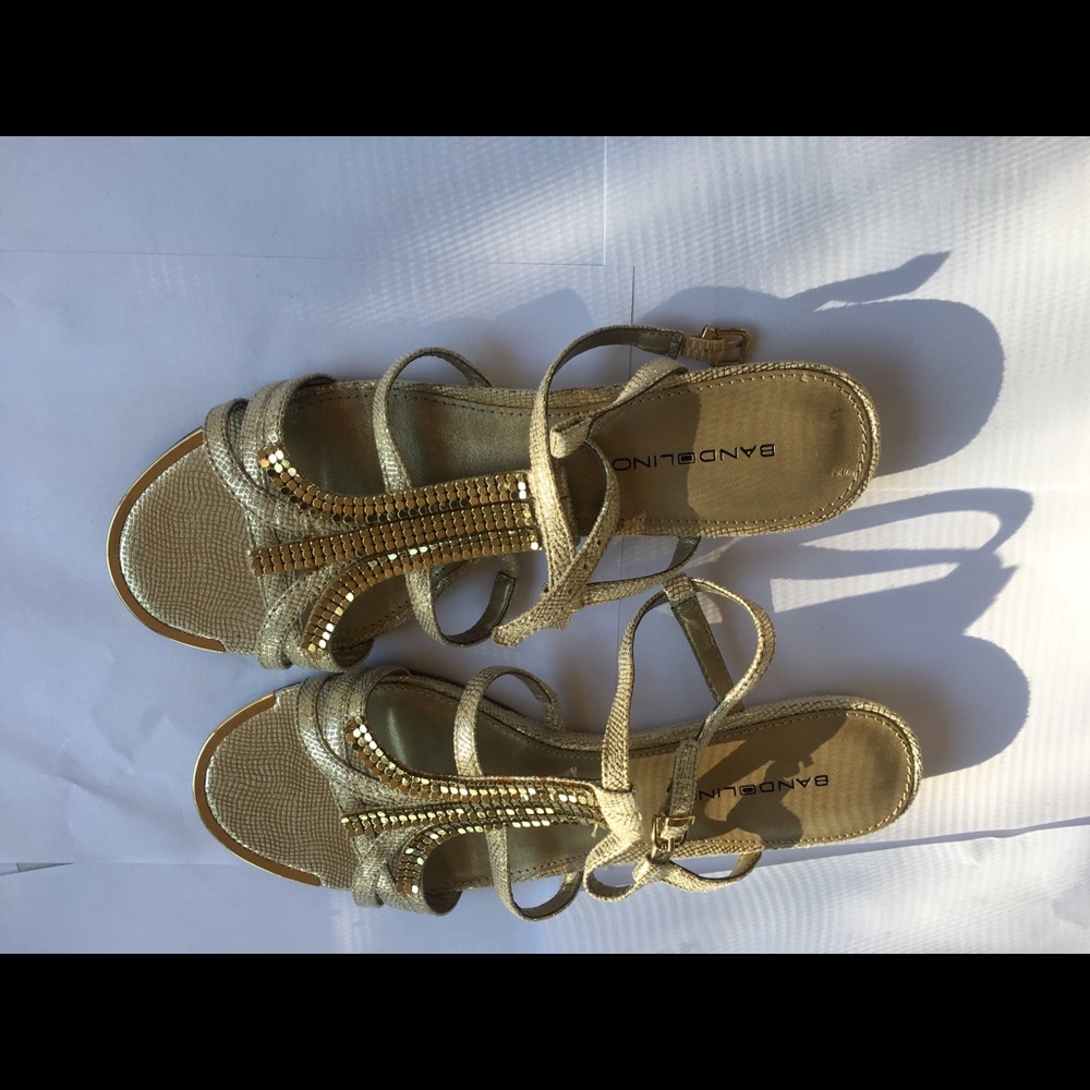 Gold sandals.
